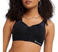 Champion Soutien-Gorge de Sport à Fermeture éclair Motion Control, Opaque, Noir, 110E Femme