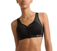 Champion Soutien-Gorge de Sport à Fermeture éclair Motion Control, Opaque, Noir, 90C Femme