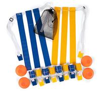 Champion Sports Deluxe Flag Football Game Set Flag Football Equipment - Game Sets with 5 Blue Flag Football Belts, 5 Yellow Flag Football Belts, 4 Orange Disc Cones and Mesh Carrying Bag
