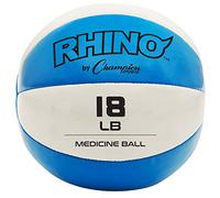 Champion Sports Médecine Ball en Cuir (Bleu Sarcelle/Blanc, 7,7 à 8,2 kg)