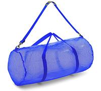 Champion Sports Sac de sport en maille filet avec fermeture éclair et bandoulière réglable, 38,1 x 91,4 cm, bleu - Sac de sport surdimensionné pour équipement, équipement de sport, lessive - Maille respirante et sac de voyage