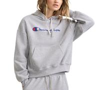 Champion Sweat à capuche Powerblend Relaxed pour femme, imprimé sérigraphié, Gris Oxford Y08113., Medium