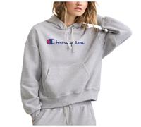Champion Sweat à capuche Powerblend Relaxed pour femme, imprimé sérigraphié, Gris Oxford Y08113., Medium