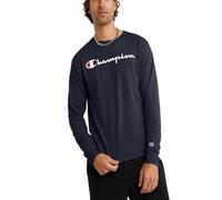 Champion T- Shirt Graphique Classique à Manches Longues, Script Bleu Marine, XL Homme