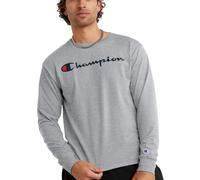 Champion T- Shirt Graphique Classique à Manches Longues, Oxford Gray Script, Taille L Homme