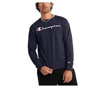 Champion T- Shirt Classique à Manches Longues avec graphisme, Bleu marine-Y06794, S Homme