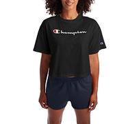 Champion The Cropped Tee T-Shirt, Noir, L Femme