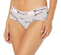 Champion Women's Heritage, Moisture-Wicking Underwear, Stretch-Cotton Hipsters, C, (Colors May Vary), Navy Logo Oxford Print, Large
