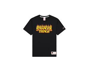 Champion X Stranger Things T-Shirt, Noir, M Mixte
