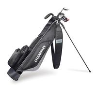 CHAMPKEY Sac Sunday Premium avec support et sangle - Sac de golf professionnel léger pour terrain de conduite, par 3 et cours exécutifs (Noir)