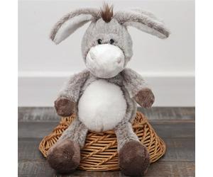 champracer Âne Trotro le petit âne - Doudou debout - Jolie poupée d'âne suspendue - En peluche douce et réaliste - À câliner et jouer - Gris - 32 cm