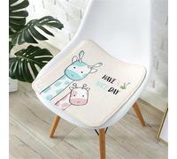 champracer Coussin de chaise carré pour enfant - Lavable et doux - Confortable - Adorable licorne - Animaux et plantes (girafe, 25 x 25 cm)