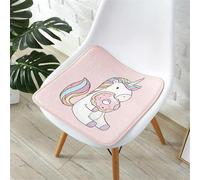 champracer Coussin de chaise carré pour enfant - Lavable et doux - Confortable - Adorable licorne - Animaux et plantes (licorne E, 25 x 25 cm)