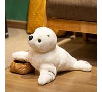 champracer Doudou phoque - Sceau - Peluche - Phoque - Animal marin - Coussin en peluche - Cadeau pour garçons et filles (32 x 25 x 18 cm)
