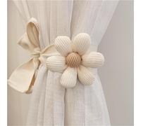champracer Lot de 2 embrasses de rideau, jolies fleurs, corde pour décoration de maison bohème, chambre d'enfant, beige