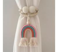 champracer Lot de 2 embrasses de rideaux - Style bohème - Arc-en-ciel - Pour la décoration de la maison, de la chambre d'enfant - Rose arc-en-ciel