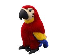 champracer Oiseau en peluche perroquet - Douce et douillette - Pour enfants - Longueur : 30 cm - Bleu - Jaune - Perroquet - Jouet pour enfants, filles et garçons (30 cm, rouge)