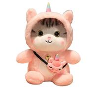 Champracer Peluche chat de dessin animé - Peluche douce - Pour enfants, garçons et filles - 35 cm - Licorne