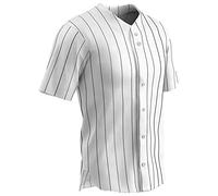 Champro Ace Maillot de Baseball en Polyester avec Boutons pour Adulte, Taille 3XL, Blanc, épingle Noire