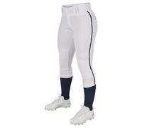 Champro BP11PAWNPM Pantalon Traditionnel Taille Basse avec Tresse Femme, Blanc, Bleu Marine, M