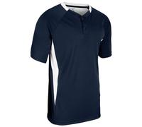 Champro Clean Up Maillot de Baseball/Softball à 2 Boutons pour Adulte Bleu Marine/Blanc Taille M