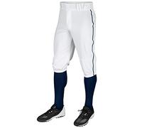 CHAMPRO Crown Baseball Knickers with Braid Culotte Triple Couronne en Polyester avec Tresse, Blanc, Bleu Marine, M Homme