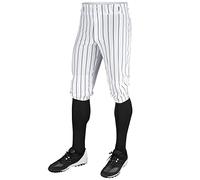 CHAMPRO Culotte de Baseball Classique à Rayures Fines en Polyester pour Homme, Blanc, Noir, Taille M US