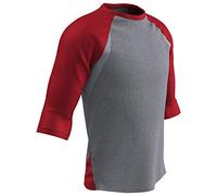 Champro Extra Innings T-Shirt de Baseball en Polyester à Manches 3/4 pour Adulte Taille S Gris