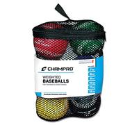 CHAMPRO Lot de 6 balles de Baseball d'entraînement (Rouge/Bordeaux/Vert/Jaune/Bleu/Noir, 22,9 cm)