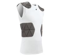 CHAMPRO Maillot de Compression Unisexe FJU6YWS Tri-Flex avec système de Coussin, Corps Blanc, empiècement Gris, Taille S