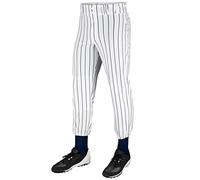 CHAMPRO Mens Triple Crown Pinstripe Polyester Baseball Pant, White, Navy, Medium US
