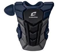 Champro Optimus Pro Plus Protection de Poitrine Ergonomique pour Attrape-Baseball Commotio Cordis avec épaule Amovible Bleu Marine 41,9 cm