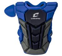 Champro Optimus Pro Plus Protection de Poitrine Ergonomique pour Commotio Cordis avec Bonnet d'épaule Amovible, 41,9 cm, Bleu Roi
