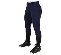 Champro Pantalon de Softball Traditionnel Taille Basse en Polyester pour Femme, Bleu Marine, XL