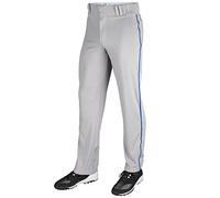 Champro Sports Triple Crown Open Bottom Pants, Grey, Royal Pipe, Small