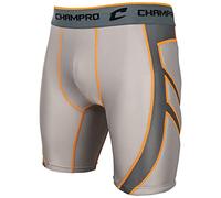 Champro Wind Up Sliding Short de Compression à manivelle en Polyester/élasthanne, Gris, L Homme