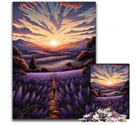 Champs de Lavande en Provence France. Puzzle 1000 pièces pour Adultes. Puzzle en Bois pour Noël Halloween Pâques Nouvel an. 1000 pièces (75 x 50 cm).