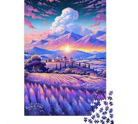 Champs de Lavande en Provence, France. Puzzle 18 pièces. Difficile. Puzzle en Carton 100% recyclé. pour Femmes et Hommes. Cadeaux de Noël. 1 000 pièces (75 x 50 cm).