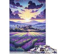 Champs de Lavande en Provence, France. Puzzle Amusant en Carton de qualité supérieure pour Adultes, Cadeaux de Noël, 1 000 pièces (38 x 26 cm).