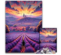 Champs de Lavande en Provence France. Puzzles 1000 pièces pour Adultes. Puzzles pour Adultes. Activité Amusante en Famille. Défi cérébral. Cadeau Parfait pour Adolescent. 1000 pièces (38 x 26 cm).
