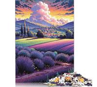 Champs de Lavande en Provence, France14 Puzzle Premium 100% Papier recyclé Puzzle rectangulaire pour Femmes Hommes Cadeau Unique 1000 pièces (75 x 50 cm)