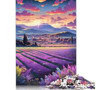 Champs de Lavande en Provence, France9 Puzzle Premium 100% Carton recyclé Puzzle 100% Carton recyclé pour Enfants et Adultes Cadeau de Noël (75 x 50 cm)