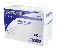 Champs de soins stérile avec adhésif Eurodrape - 50 x 50 cm