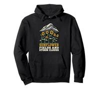Champs de Tournesol et Nuages d'orage - Art Nuageux Sweat à Capuche