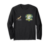 Champs du Monde de Rugby Springbok Bokke Afrique du Sud Manche Longue, Unisexe pour Adultes, Noir, XL