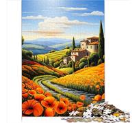 Champs toscans Puzzles pour Adultes et Enfants Puzzles pour Adultes 1000 pièces Puzzle en Bois Puzzle Durable pour Adultes Apprentissage Puzzle éducatif 1000 pièces (50x75 cm)