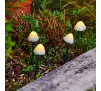 Lumisky Lampes solaires à piquer CHAMPY 10 mini-champignons LED blanc chaud 3,8 m