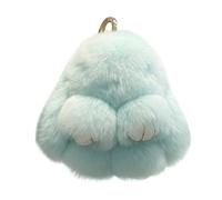 Chams à pompons en fourrure de lapin doux faits à la main - Champs en fourrure de lapin moelleux, breloque porte-clés lapin, mignon en peluche, breloque porte-clés de dessin animé, accessoire de sac