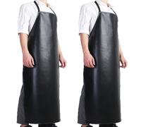 CHAMSUREUK Lot de 2 tabliers réglables en caoutchouc PVC imperméable de 116,8 cm pour homme, très résistants aux produits chimiques, tabliers extra longs pour lavage de voiture, laboratoire, boucher