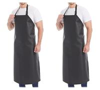 CHAMSUREUK Lot de 2 tabliers réglables en caoutchouc PVC imperméable de 101,6 cm pour homme, très résistants aux produits chimiques, tabliers extra longs pour lavage de voiture, laboratoire, boucher,